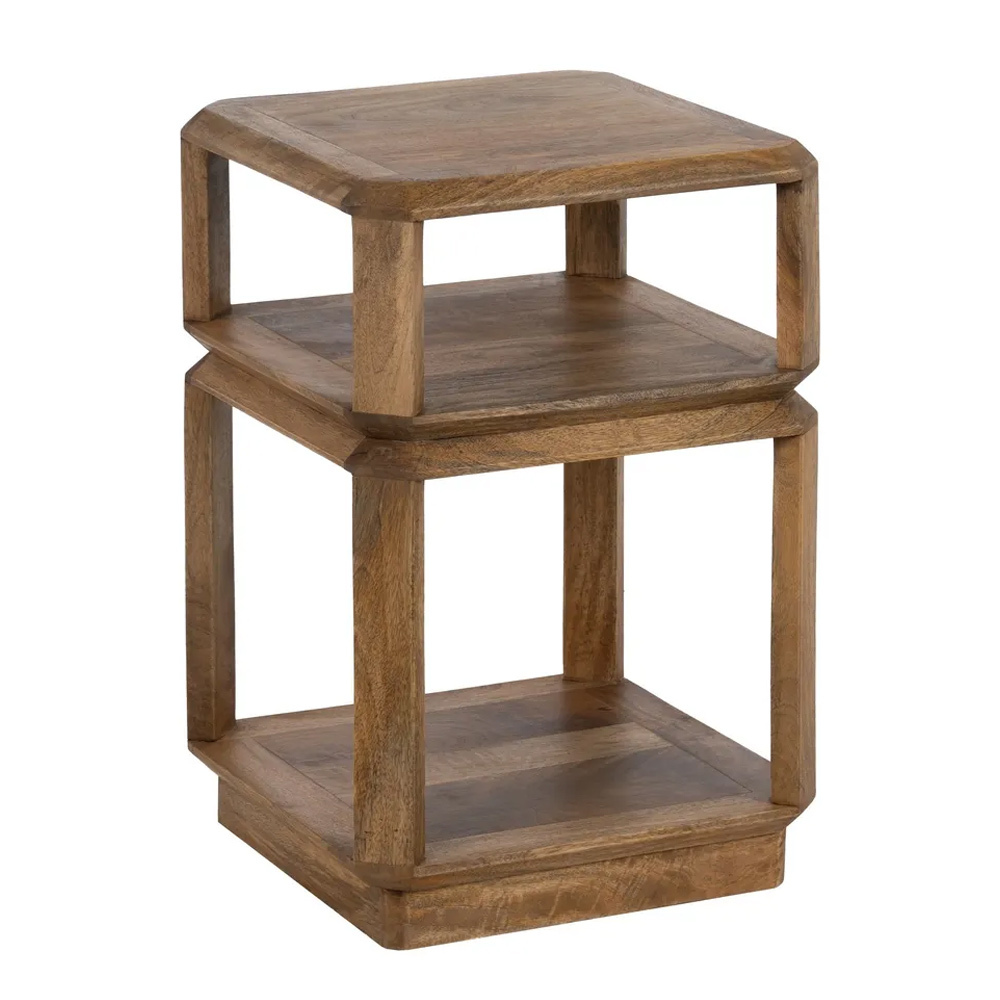 Mesa Auxiliar de Madera de Mango Marrón 40 x 40 x 60 cm 