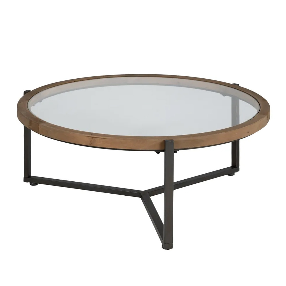 Mesa de Centro en Hierro y Madera de Abeto 100 x 102 x 40 cm 