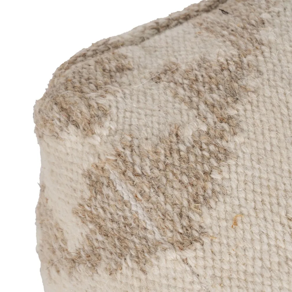 Puf de Textil Mixto Blanco Natural 45 x 45 x 45 cm 
