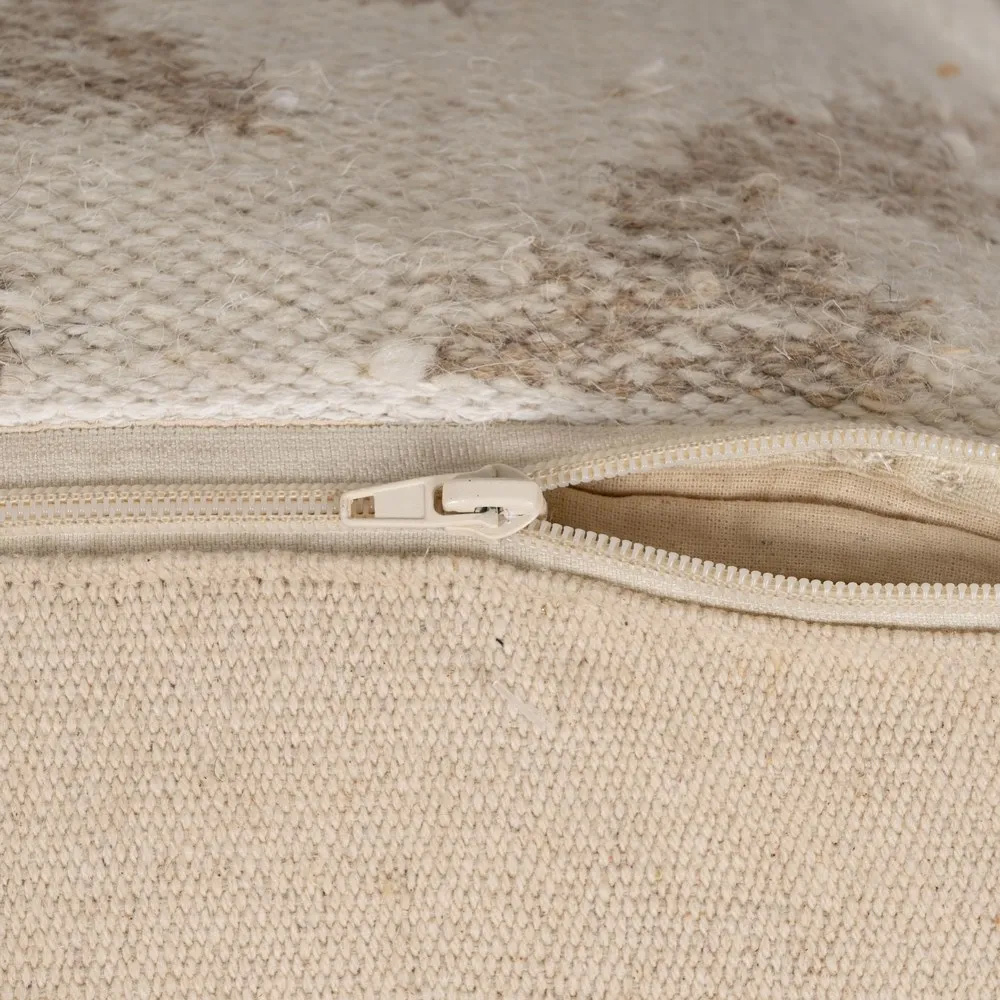 Puf de Textil Mixto Blanco Natural 45 x 45 x 45 cm 