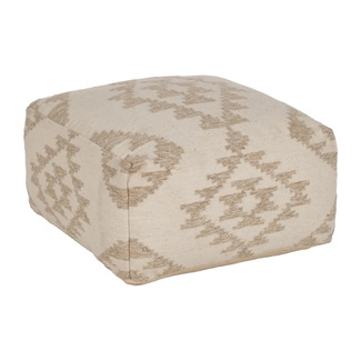 Puf Textil Mixto Blanco Natural 80 x 80 x 40 cm 