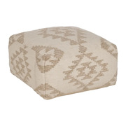 Puf Textil Mixto Blanco Natural 80 x 80 x 40 cm 