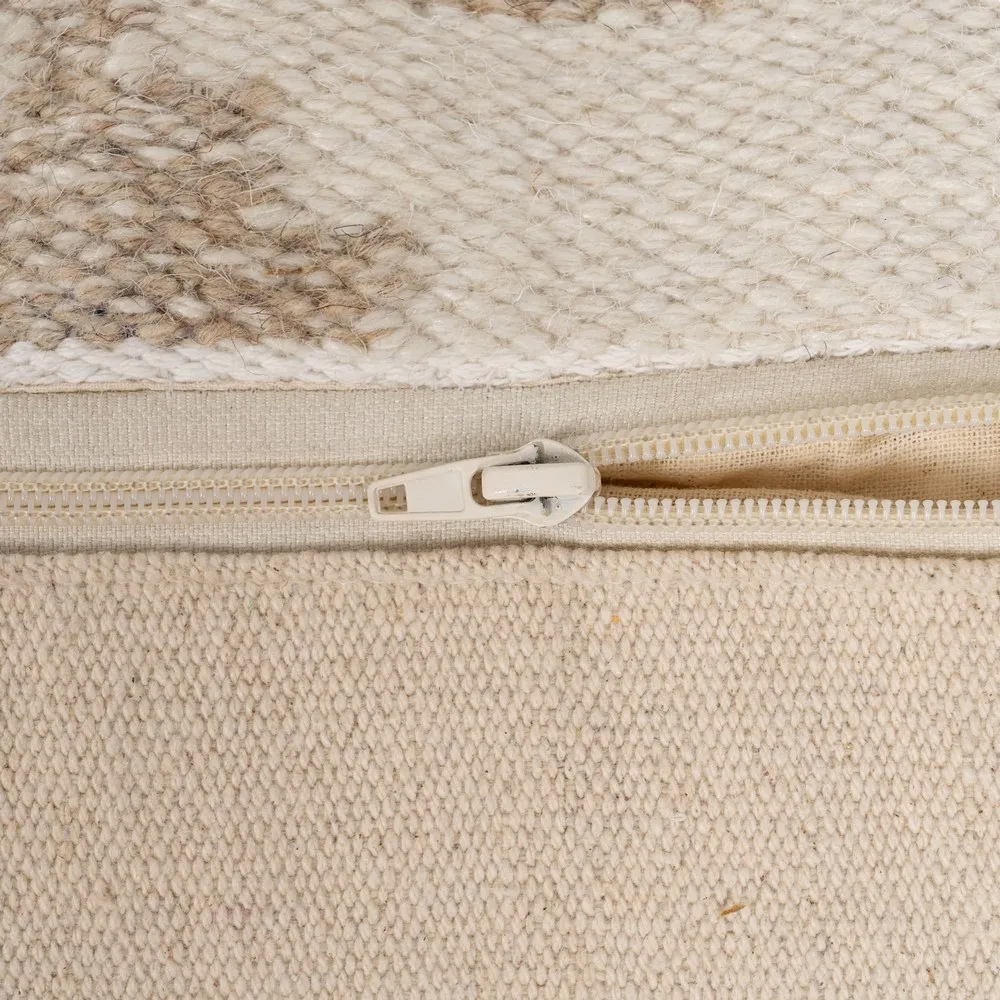Puf Textil Mixto Blanco Natural 80 x 80 x 40 cm 