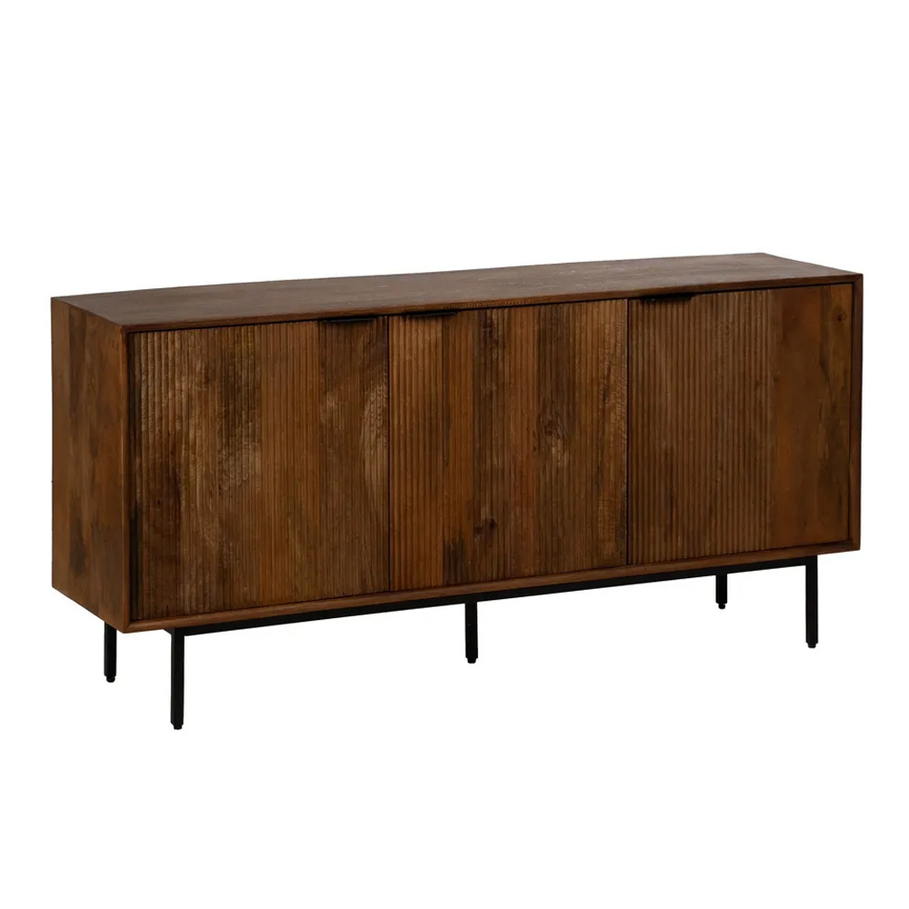 Aparador de Madera de Mango 3 Puertas 40 x 160 x 78 cm 