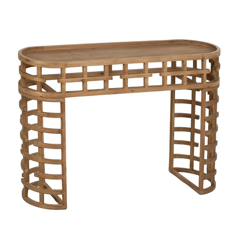 Consola de Madera Natural 35 x 120 x 76 cm 