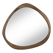 Espejo de Pared de Madera Natural 3 x 80 x 76 cm 