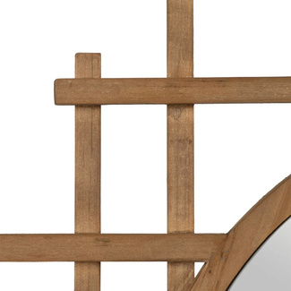 Espejo de Pared de Madera Natural 3,5 x 100 x 100 cm 
