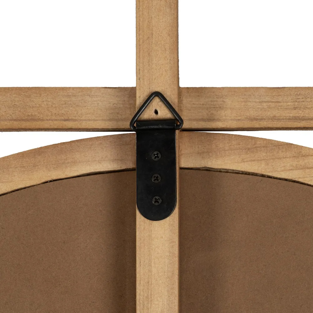 Espejo de Pared de Madera Natural 3,5 x 100 x 100 cm 
