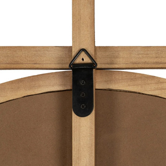 Espejo de Pared de Madera Natural 3,5 x 100 x 100 cm 