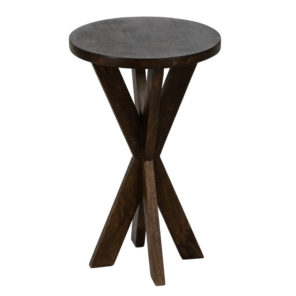 Mesita Auxiliar de Madera de Mango Natural 37 x 37 x 60 cm 
