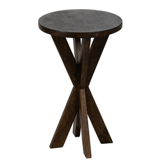Mesita Auxiliar de Madera Natural 37 x 37 x 60 cm 