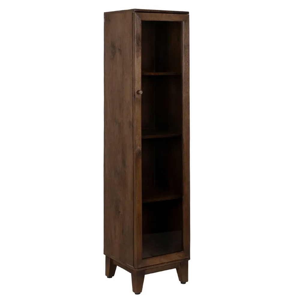 Vitrina de Madera de Mango 1 Puerta 40 x 40 x 180 cm 