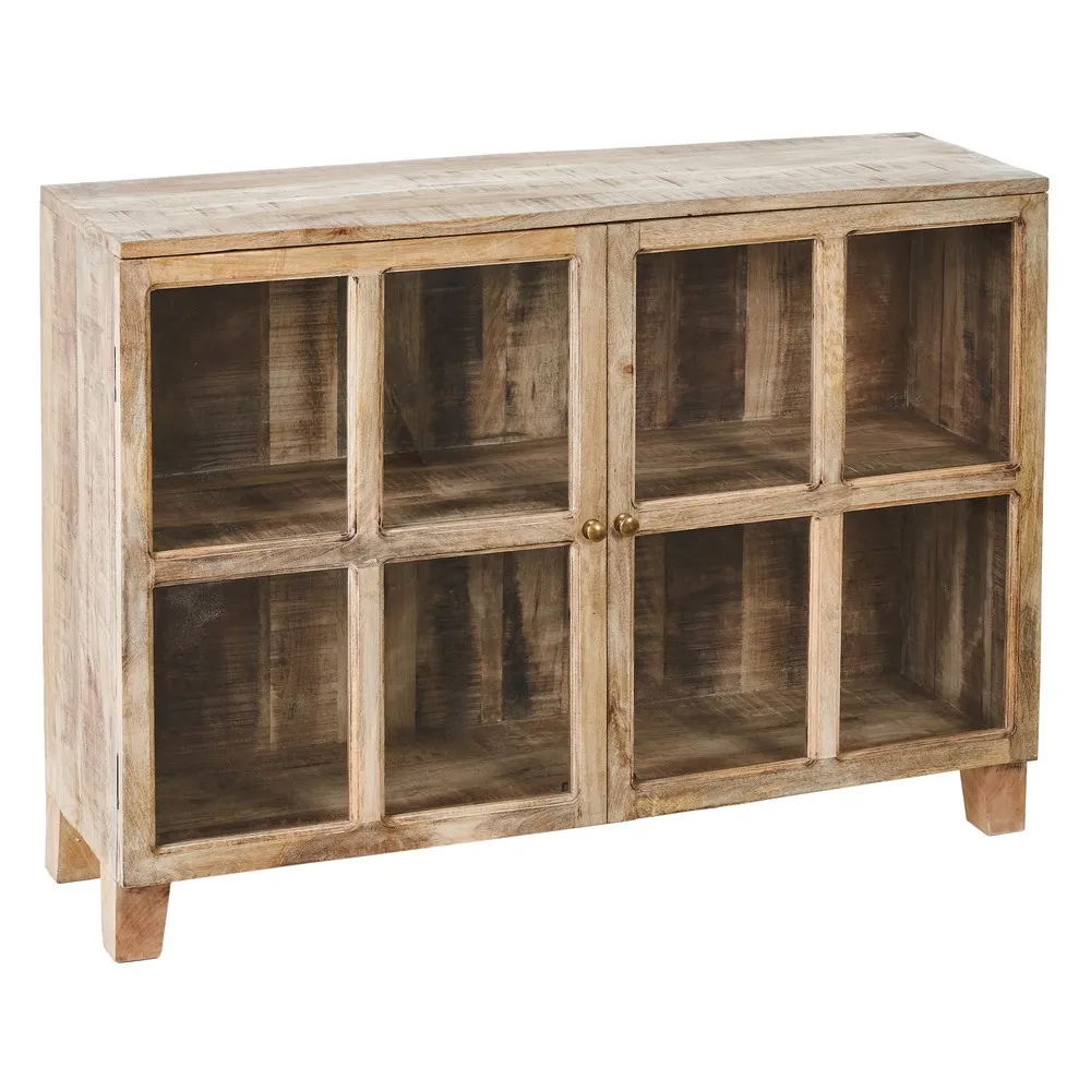 Vitrina de Madera de Blanco Rozado 2 Puertas 35,5 x 120 x 88,50 cm 