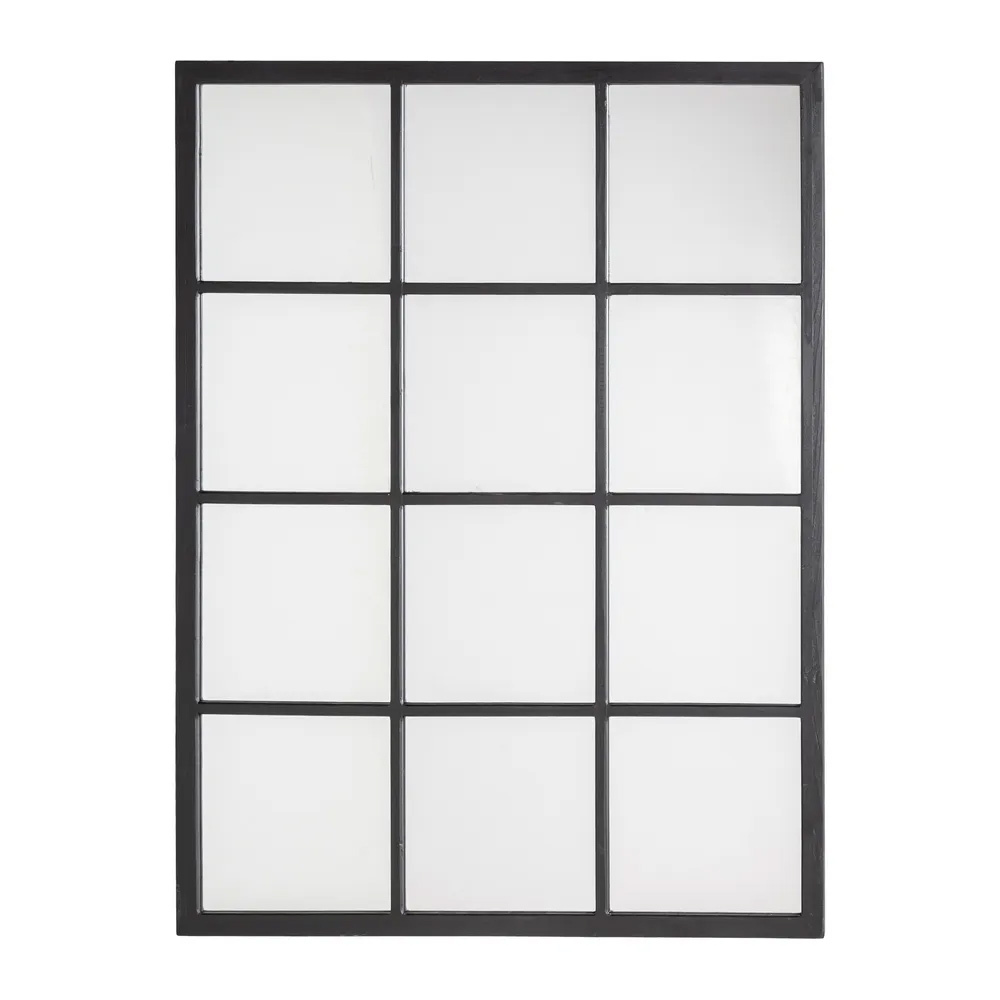 Espejo de Parede Marco de Madera Negro 3 x 90 x 120 cm 