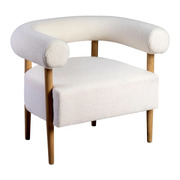 Sillón Tejido de Poliéster Beige 67 x 80 x 69 cm 
