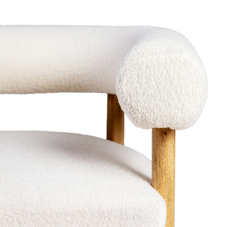 Sillón Tejido de Poliéster Beige 67 x 80 x 69 cm 