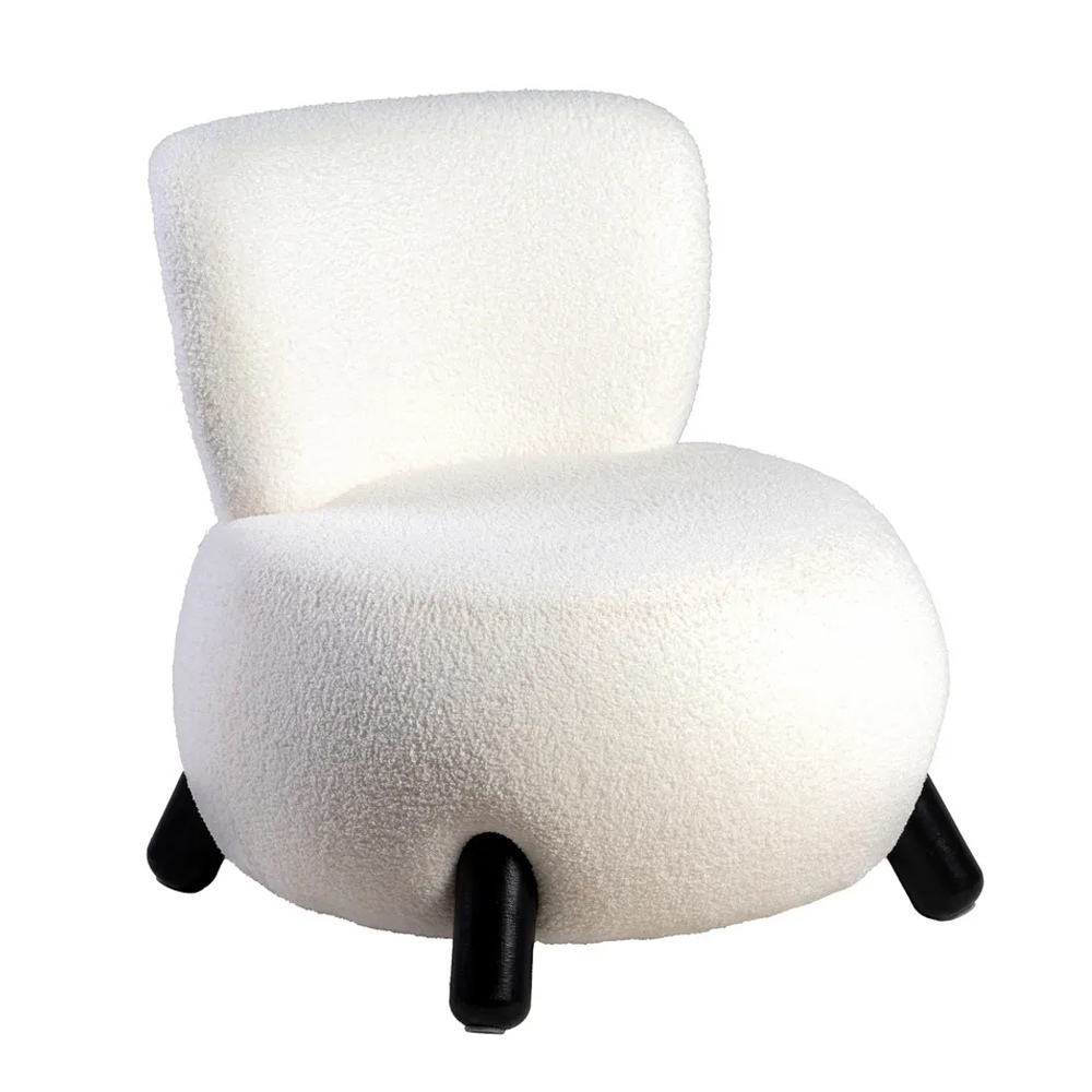 Sillón de Tejido de Poliéster Blanco 75 x 73 x 74,5 cm  