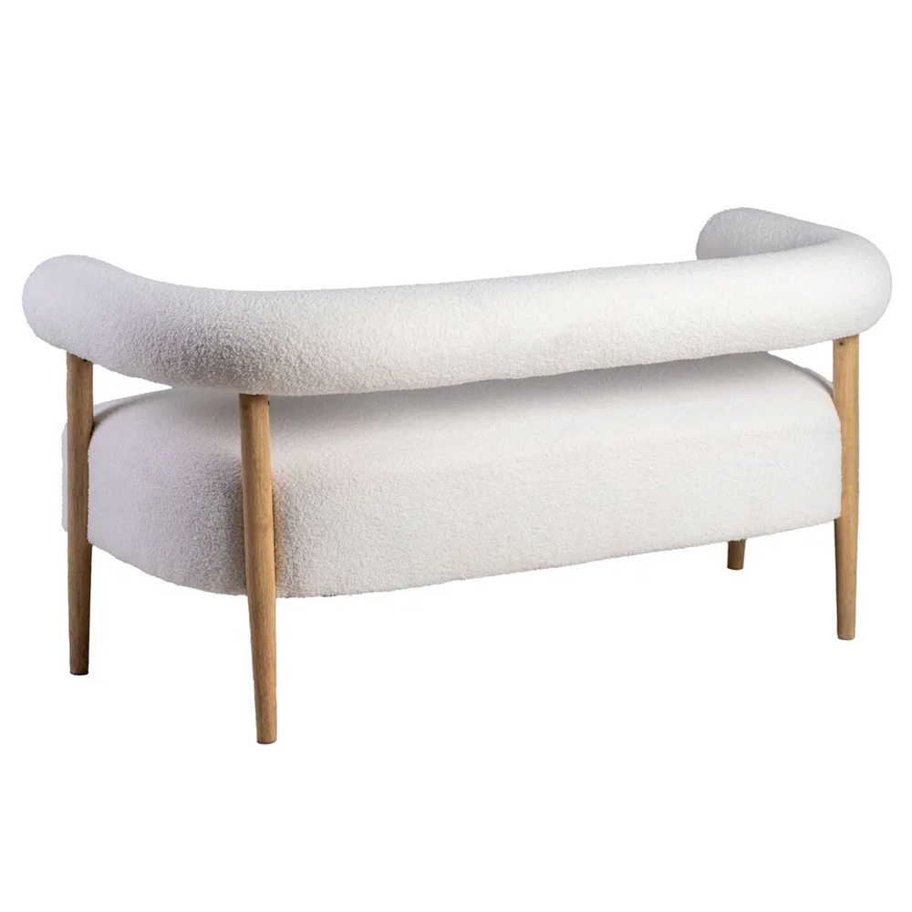 Sofá 2 Plazas Tejido Poliéster Beige 67 x 143 x 69 cm 