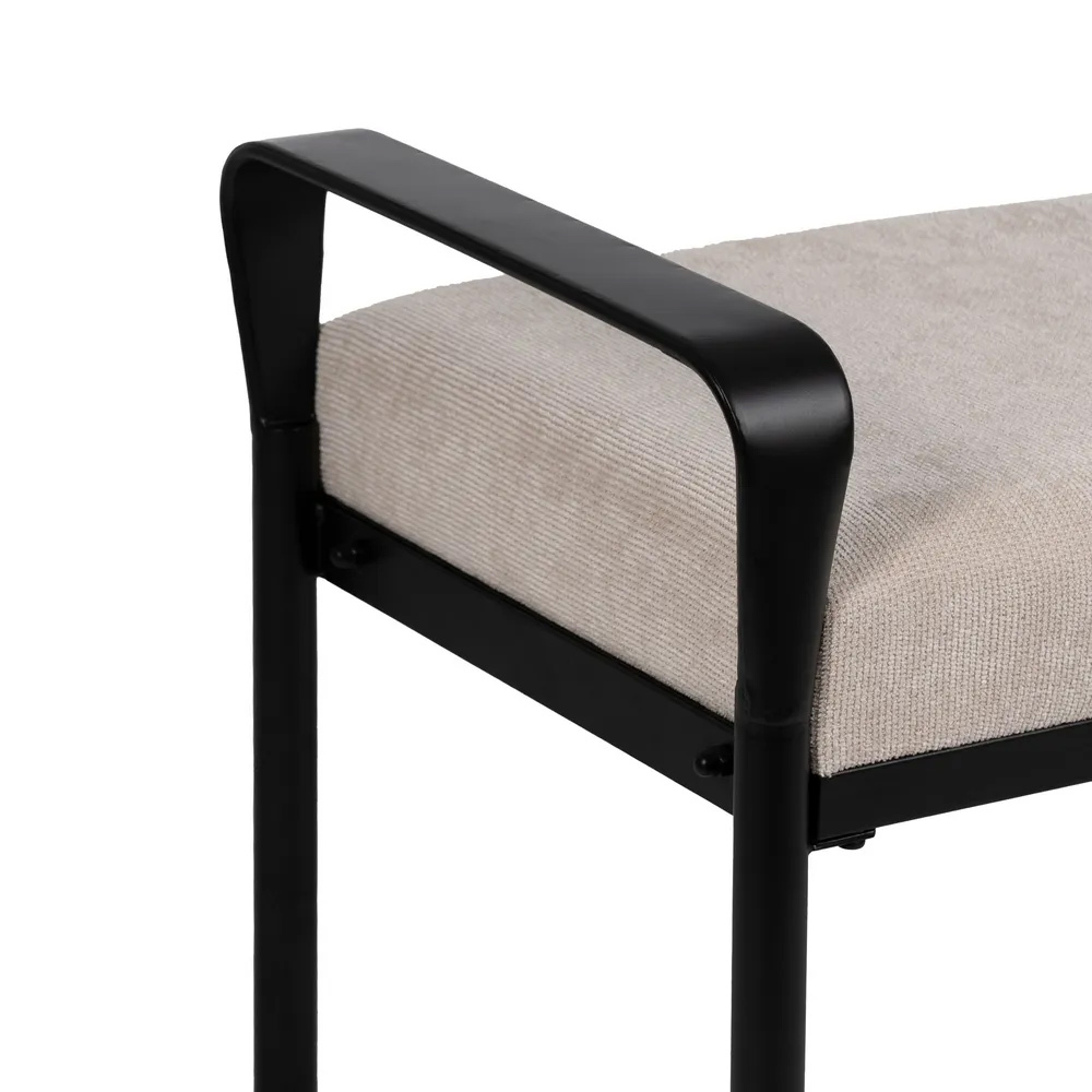 Banco Beige Patas de Hierro 46 x 121 x 52 cm 