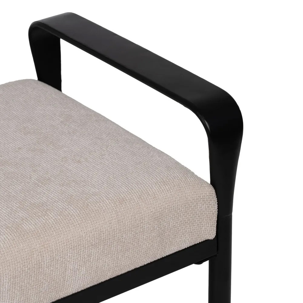 Banco Beige Patas de Hierro 46 x 121 x 52 cm 