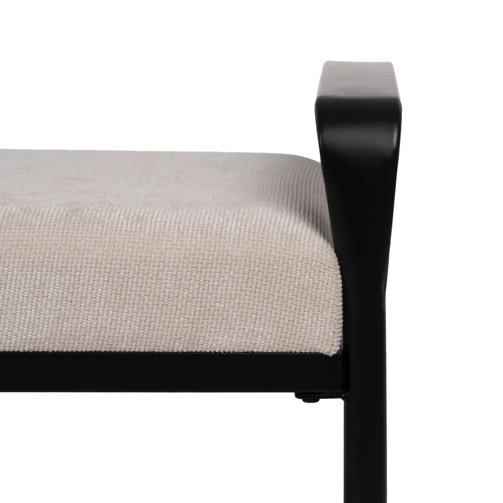 Banco Beige Patas de Hierro 46 x 121 x 52 cm 