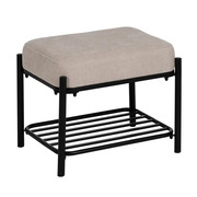 Banqueta Beige Patas de Hierro 37 x 51 x 45 cm 