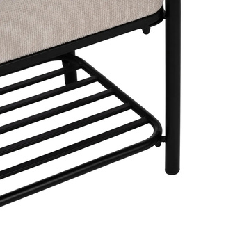 Banqueta Beige Patas de Hierro 37 x 51 x 45 cm 