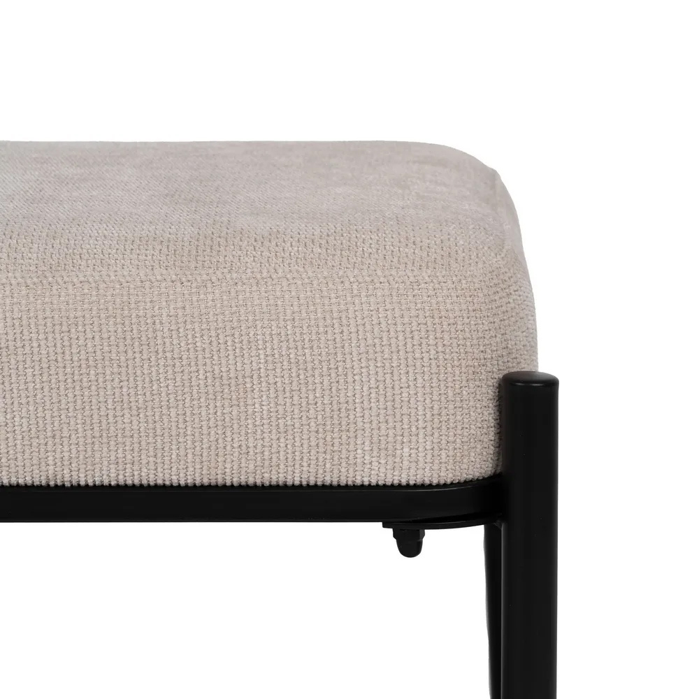Banqueta Beige Patas de Hierro 37 x 51 x 45 cm 