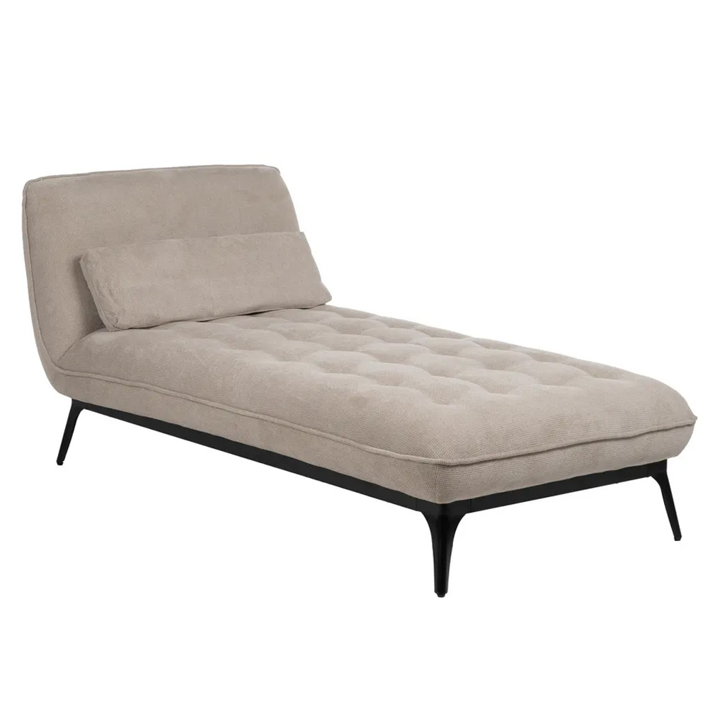 Chaise Lounger Taupe 90 x 168 x 82 cm 