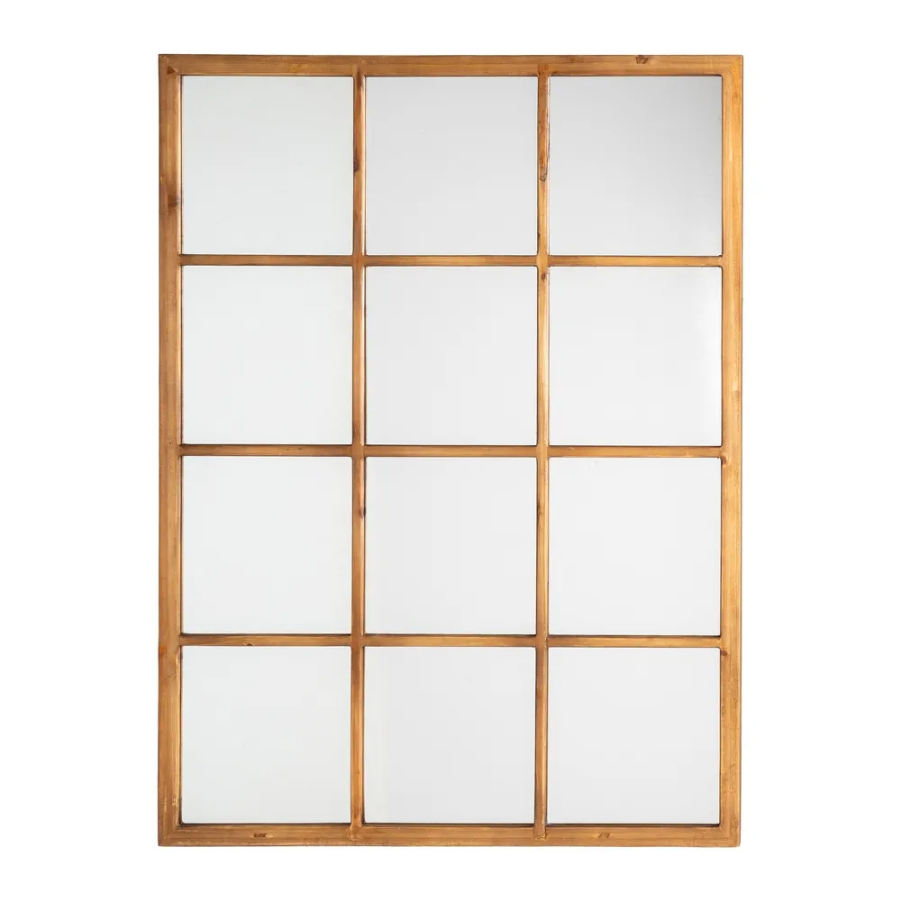 Espejo de Pared Marco de Madera Natural 3 x 90 x 120 cm 