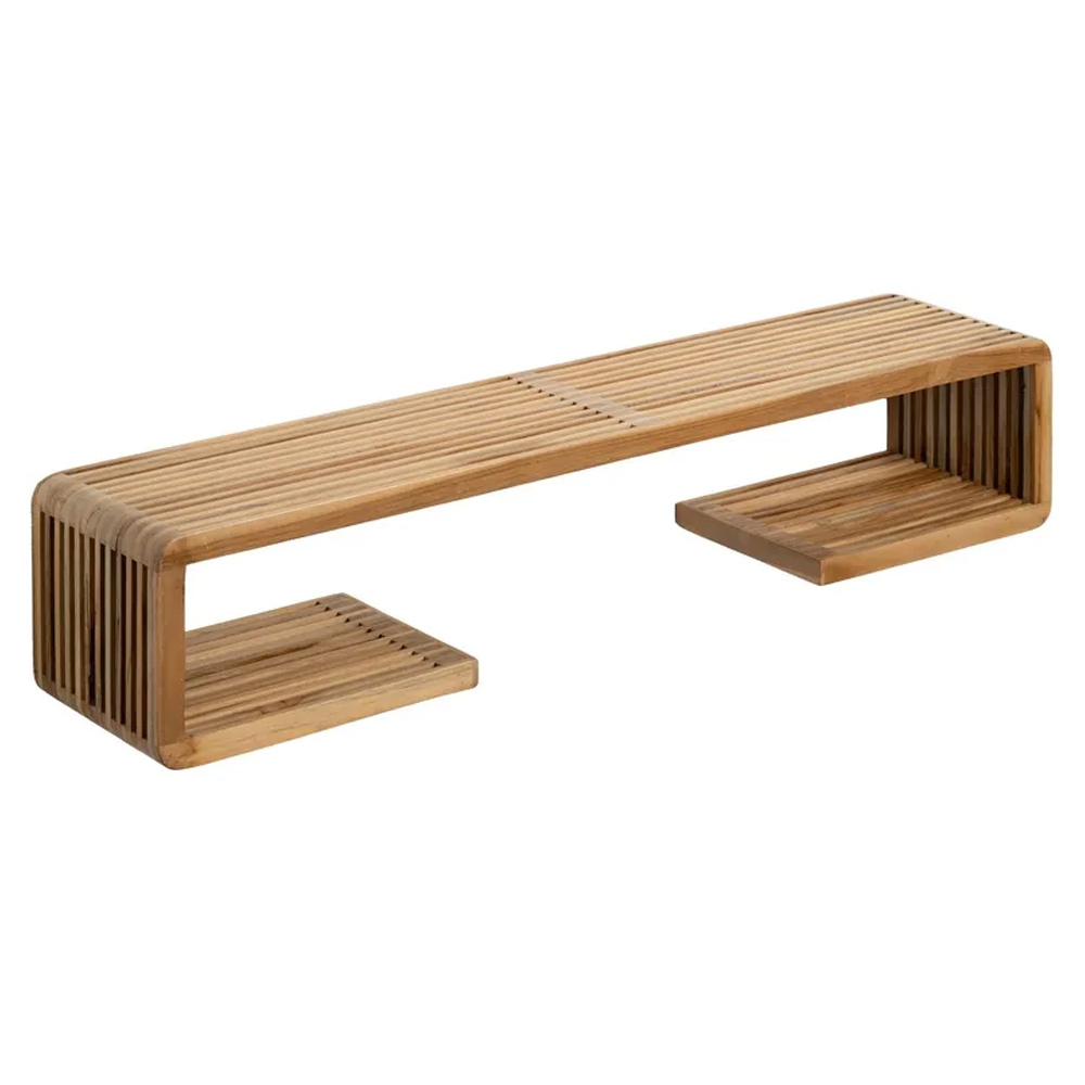 Estante de Madera de Teca Reciclada Natural 21 x 100 x 20 cm 