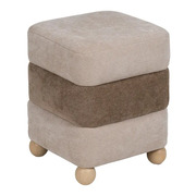 Puf de DM y Tejido Beige Marrón 44 x 44 x 50 cm 