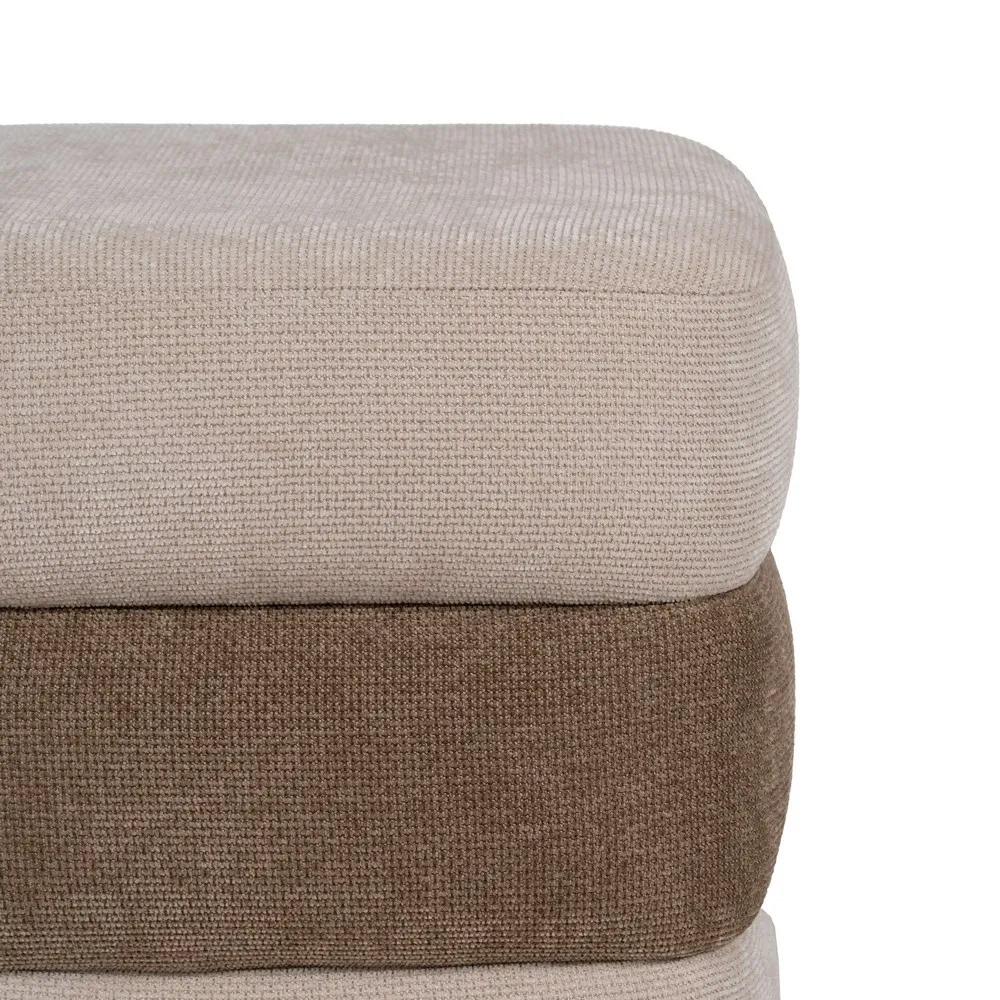 Puf de DM y Tejido Beige Marrón 44 x 44 x 50 cm 