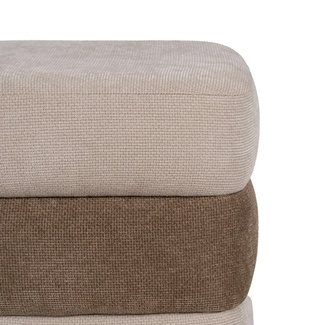 Puf de DM y Tejido Beige Marrón 44 x 44 x 50 cm 
