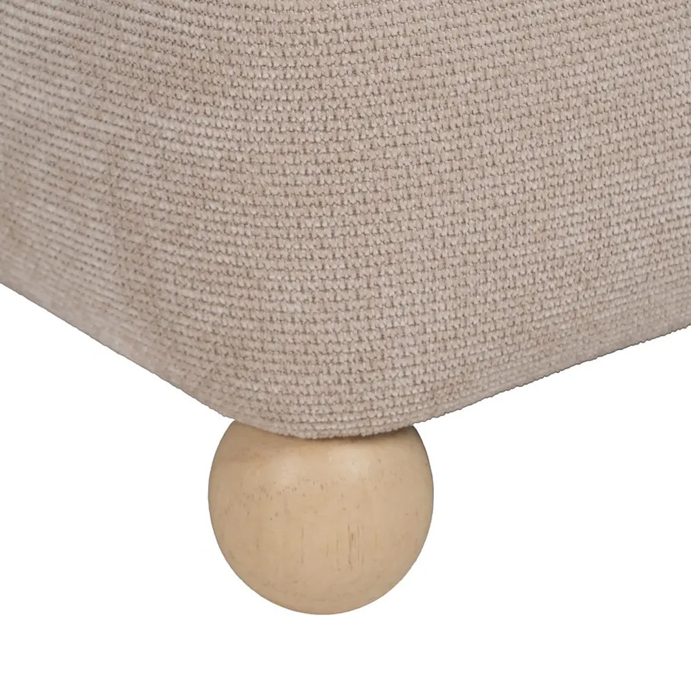 Puf de DM y Tejido Beige Marrón 44 x 44 x 50 cm 