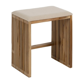 Set 2 Banquetas de Madera de Teca 34 x 50 x 60 cm 