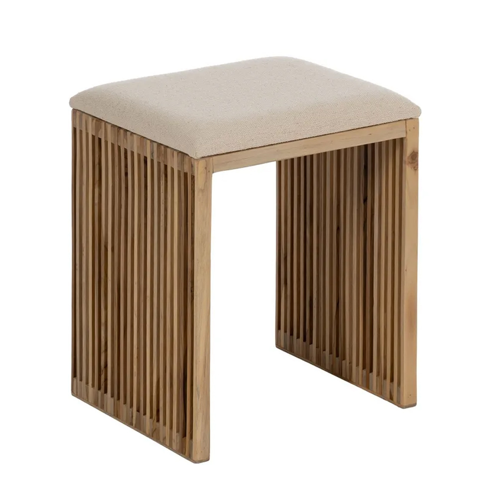 Set 2 Banquetas de Madera de Teca 34 x 50 x 60 cm 