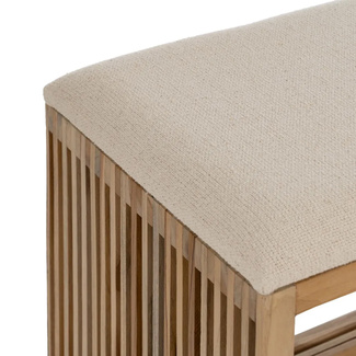 Set 2 Banquetas de Madera de Teca 34 x 50 x 60 cm 
