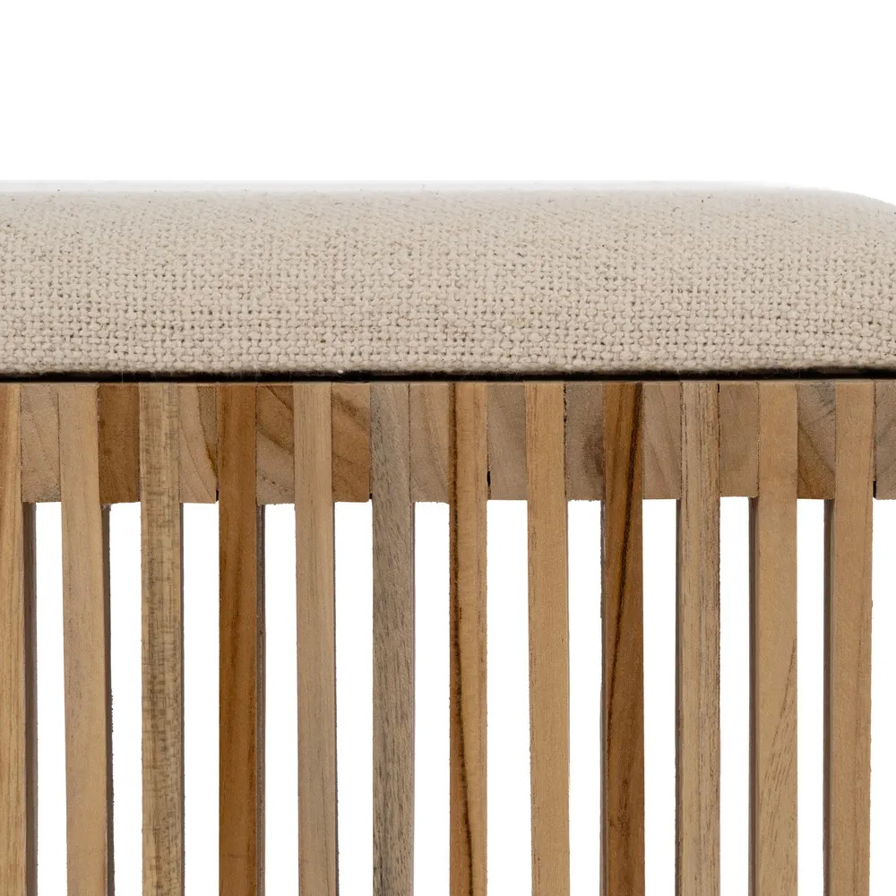 Set 2 Banquetas de Madera de Teca 34 x 50 x 60 cm 