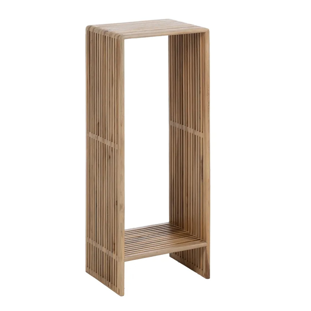 Set 2 Peanas de Madera de Teca Natural 27 x 33 x 86 cm 