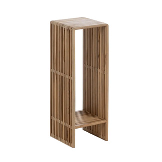 Set 2 Peanas de Madera de Teca Natural 27 x 33 x 86 cm 