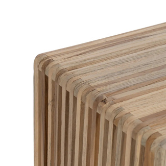 Set 2 Peanas de Madera de Teca Natural 27 x 33 x 86 cm 