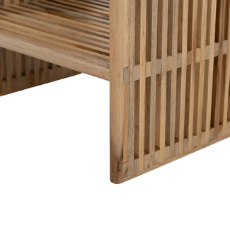 Set 2 Peanas de Madera de Teca Natural 27 x 33 x 86 cm 