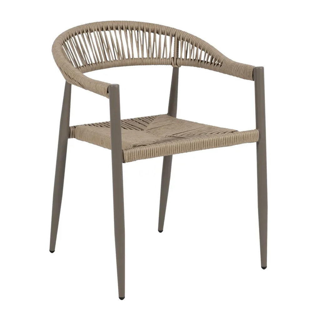 Silla Exterior de Polietileno y Aluminio Natural Gris 56 x 57,5 x 74 cm  