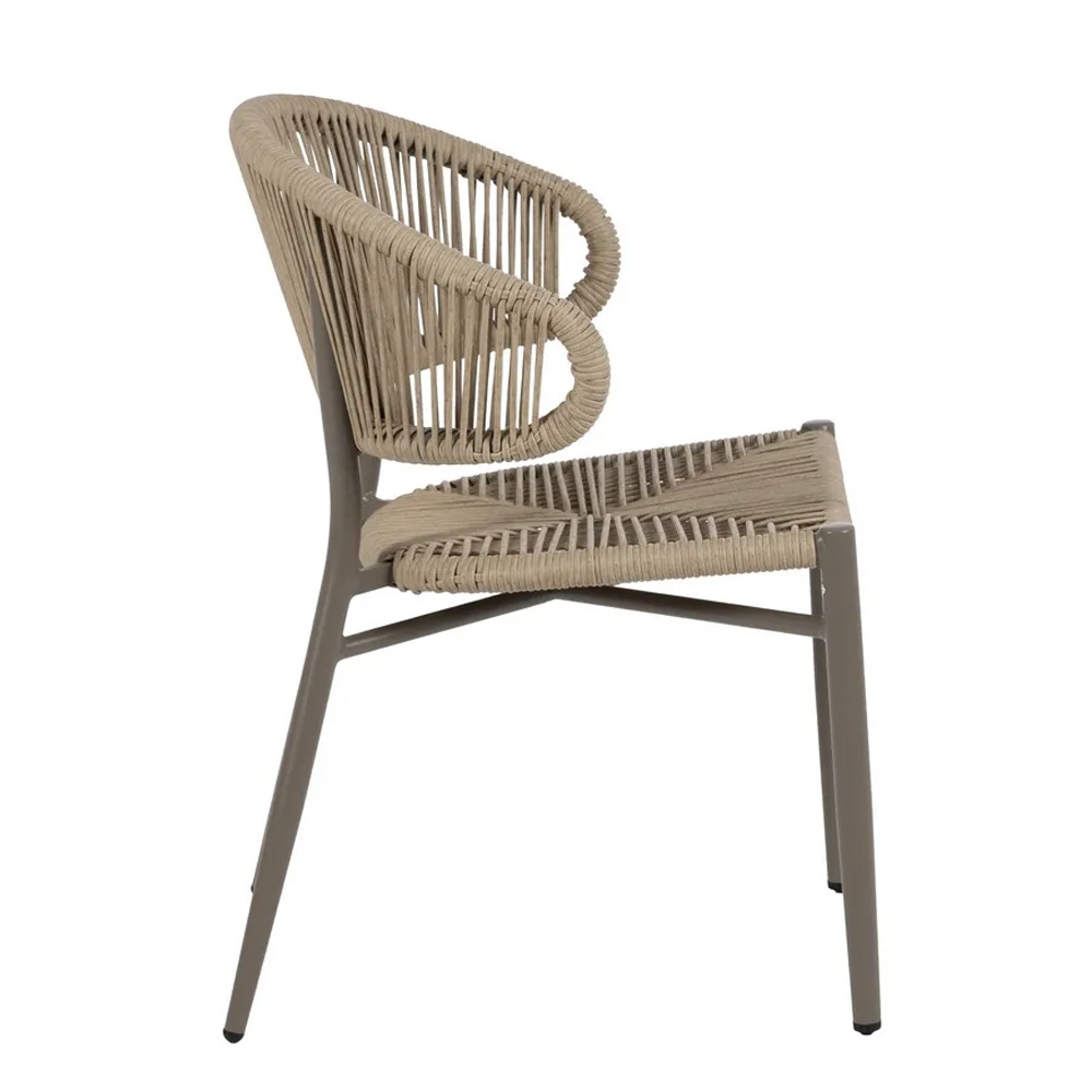 Silla de Jardín de Polietileno y Aluminio Natural Gris 58 x 59 x 79 cm