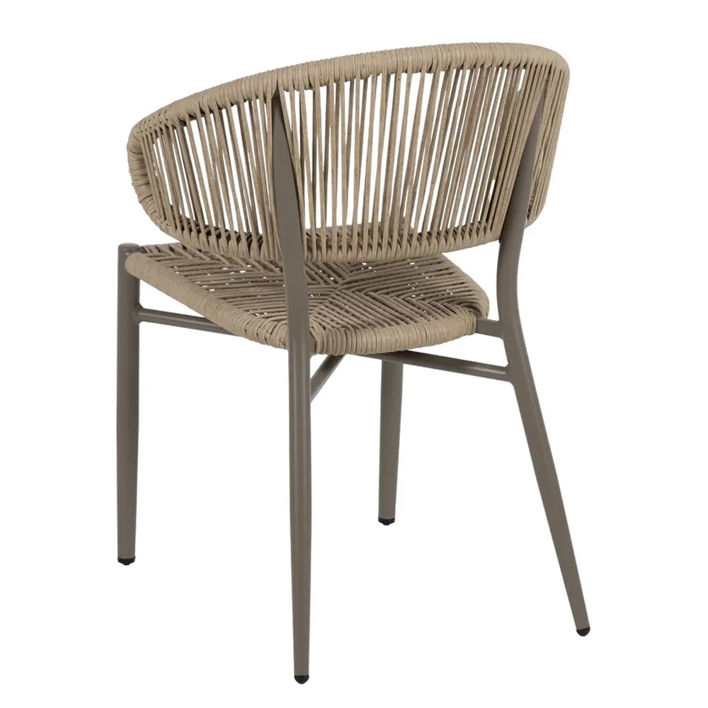 Silla de Jardín de Polietileno y Aluminio Natural Gris 58 x 59 x 79 cm