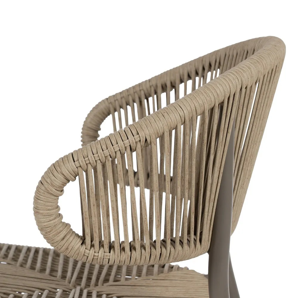 Silla de Jardín de Polietileno y Aluminio Natural Gris 58 x 59 x 79 cm