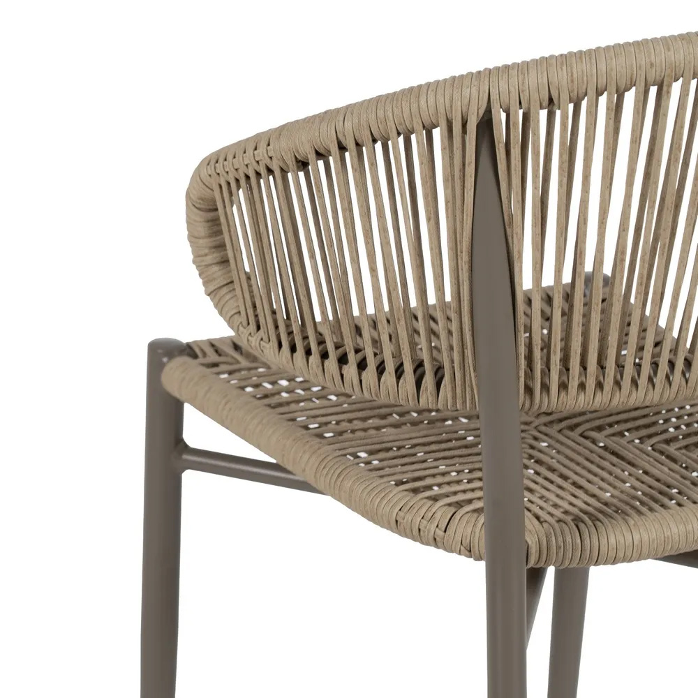 Silla de Jardín de Polietileno y Aluminio Natural Gris 58 x 59 x 79 cm