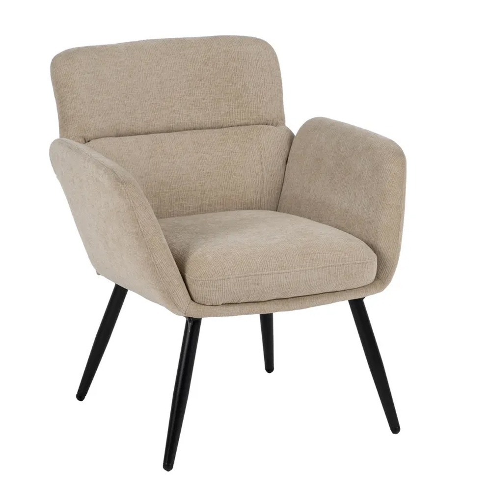Sillón de Poliéster Beige Patas Negras 70 x 69 x 79 cm   