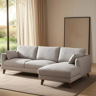 Sofá Chaise Longue Tejido de Poliéster 155 x 240 x 86 cm 
